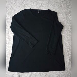 Eileen Fisher  Black Top M Tencel Blend